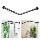 Vareta de cortina de chuveiro Enicvegw em forma de L 100-133cm x 180-216cm preta Vareta de cortina de chuveiro Enicvegw em forma de L 100-133cm x 180-216cm preta