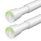 Vareta de cortina de tensão, pacote com 2 unidades, 85-150 cm, ajustável, branca