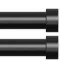 Vareta de cortina OLV, pacote com 2, preta, 122 a 213 cm, ajustável moderna