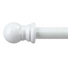 Varetas de cortina decorativas de 28 a 62” - Conjunto de barras de cortina de metal pesado de 1 polegada, hastes de cortina ajustáveis com suportes para cozinha, porta de vidro deslizante - branca
