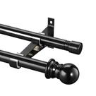 Varetas de cortina duplas SOUMNS 1-2,5 m de aço inoxidável preto