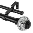 Varetas de cortina duplas USFOOK Telescoping 140-195cm pretas