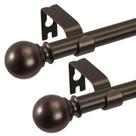 Varetas de cortina JRZOO Bronze de 45 a 150 cm com remates, pacote com 2 suportes