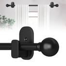 Varetas de cortina TKZTKZ No Drilling, pacote com 2, pretas, 32-45 polegadas
