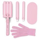 Varinha de estilo de cabelo Mermade 3 em 1 Hair Waver rosa cerâmica Varinha de estilo de cabelo Mermade 3 em 1 Hair Waver rosa cerâmica