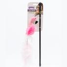 Varinha Pawise para Gatos Flamingo com Plumas, Brinquedo Interativo para gatos
