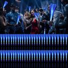 Varinhas de iluminação LED YOFOBU Blue Fiber Optic 72 unidades com 3 modos