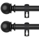 Varões de cortina Poskena 70-120 cm de aço inoxidável, pacote com 2 unidades pretas