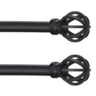 Varões de cortina Poskena Black Metal 5/8 de diâmetro 70-120 cm, pacote com 2