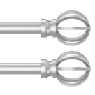 Varões de cortina Poskena Silver 48-84 cm, pacote com 2, 1,6 cm, Black Metal