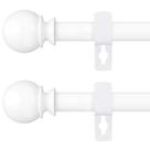 Varões de cortina Poskena White Metal 5/8" 1,68-3,04 m, pacote com 2