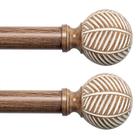 Varões de cortina UNCONSIL Wood, pacote com 2 unidades, 48-86" com padrão de folhas Varões de cortina UNCONSIL Wood, pacote com 2 unidades, 48-86" com padrão de folhas