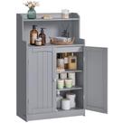 VASAGLE Armário de Armazenamento Alto de 100 cm, Armário de Chão com 2 Portas, 2 Prateleiras Ajustáveis, Independente, para Banheiro, Cozinha, Sala de Estar, Cinza Pomba UBBC770G02