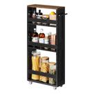 VASAGLE Carrinho Slim de Armazenamento 4 Camadas com Rodas 15x43x87 cm