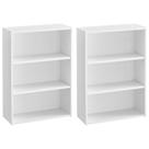 VASAGLE Conjunto de 2 Estantes para Livros, 60 cm de Largura, Estantes Abertas de 3 Níveis com Prateleiras Ajustáveis, Unidades de Piso, Branco Nuvem ULBC163T14-2