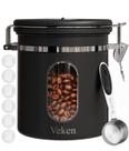 Vasilha de café Veken Hermética de Aço Inoxidável 500mL Preta
