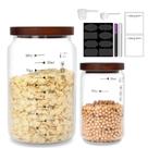Vasilhas de armazenamento de vidro Datttcc 1,8 L e 1,5 L, herméticas, pacote com 2