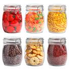 Vasilhas de vidro ComSaf Airtight 750ml, conjunto de 6 com etiquetas Vasilhas de vidro ComSaf Airtight 750ml, conjunto de 6 com etiquetas