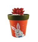 Vasinho de Ceramica Cachepot Coelho Feliz Pascoa Cor Laranja - Decore Casa Vasinho de Ceramica Cachepot Coelho Feliz Pascoa Cor Laranja - Decore Casa