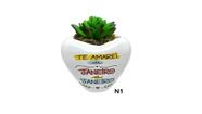 Vasinho Pequeno de Ceramica modelo coração com frase N1 - Decore Casa