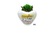 Vasinho Pequeno de Ceramica modelo coração com frase N2 - Decore Casa