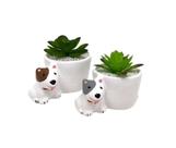 Vasinho Pitbull 2 Peças Pequeno de Ceramica Para Suculenta - Decore Casa