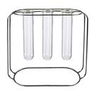 Vaso 3 tubos de vidro meta preto