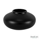 Vaso Achatado em Cerâmica Preto