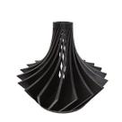 Vaso Aletado Torcido Impressão 3D Decoração 14cm Sala Moderno Preto