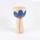 Vaso alto de cerâmica flor azul alt 26 cm x diâmetro 14 cm Vaso alto de cerâmica flor azul alt 26 cm x diâmetro 14 cm