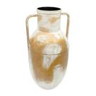 Vaso anfora decorativo em metal envelhecido p 60x32cm