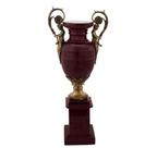 Vaso Ânfora Porcelana Nobre Vinho Alças Anjos Bronze Luxo