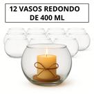 Vaso Aquário mini pequeno 400 ml kit 12 redondo vidro lembrancinha festa evento comemoração casamento formatura