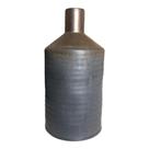 Vaso Arcaico Decorativo Cerâmica Royal 60219 Cinza com Dourado Envelhecido 10x21cm