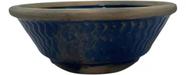 Vaso Azul Oriental Redondo De Cerâmica P/ Bonsai Vintage Boho