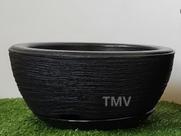 Vaso Bacia Planta Flor Polietileno Decorativo Suculenta N1-Preto