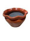 Vaso barro médio borda ondulada goiaba rustico artesanal