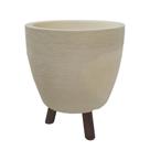 Vaso Berlim 40 x 33 cm com tripé de madeira - Alpe & Aritana CORES:Amêndoa