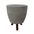 Vaso Berlim 40 x 33 cm com tripé de madeira - Alpe & Aritana CORES:Cimento