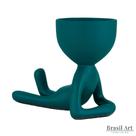 Vaso Bob Deitado de Cerâmica Verde Petróleo