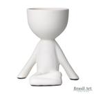 Vaso Bob Meditando de Cerâmica Off White