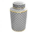 Vaso Branco e Preto com tampa