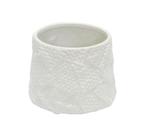 Vaso Branco Texturizado Design Contemporaneo Luxo