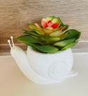 Vaso Cachepô Caracol para Suculentas e Flores Artificiais Decoração Adorno Enfeite Biodegradável e Sustentável