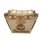 Vaso cachepô para flores em MDF Cru 3mm 15 x 14 x 10,5
