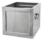 Vaso Cachepot Aluminio c Alças Design Quadrado Luxo