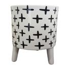 Vaso Cachepot C/Pés 13x13x15cm -Cerâmica