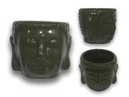 Vaso cachepot cabeça de buda g casa e decoração tibetano