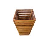 Vaso Cachepot Cone Ripado Madeira Maciça 60 CM Natural Para Decoração Jardim Àrea de Lazer Sala