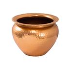 Vaso Cachepot Decorativo Metal Rosé Cobre Acabamento Luxo